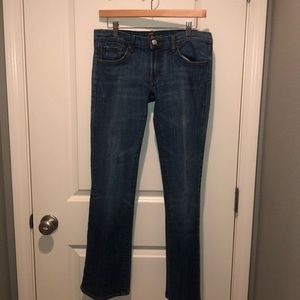 7 For All Mankind Gold Rhinestone Bootcut Jeans